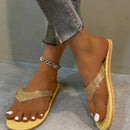 Plus-Size Womens Sequin Flip-Flops