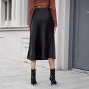 High-waist Satin Midi Skirt Spring Summer Women - LuxSable