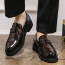 Thick-soled British Fashion Men's Round Head Leisure Leather Shoes - LuxSable
