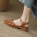 Female Flat Simplicity Word Strap Closed Toe Sandals - LuxSable