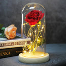 Enchanted Forever Rose Flower in Glass LED Light Christmas Decoration - LuxSable