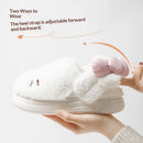 Instagram-Style Fluffy Cotton Slippers With Cat Bow Design