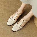 Female T-type Belt Hollow-out Chunky Heel Round-toe Sandles - LuxSable