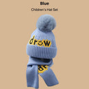 Children's Hat Set Scarf Two-piece Boys' Knitted Fleece-lined - LuxSable