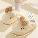 Instagram-Style Fluffy Cotton Slippers With Cat Bow Design