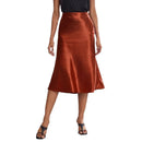 High-waist Satin Midi Skirt Spring Summer Women - LuxSable