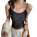 Sexy Hot Girl Spaghetti Strap Camisole Women's Ice Silk Back - LuxSable