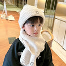 Children's Hat Set Scarf Two-piece Boys' Knitted Fleece-lined - LuxSable