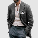 Casual Printed Double-breasted Suit Jacket For Men - LuxSable