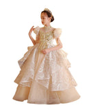 Children Birthday Princess Little Girl Host Children Dress - LuxSable