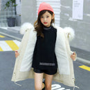 Middle And Large Children's Cotton Coats In The Long Style With Velvet Liner - LuxSable
