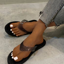 Plus-Size Womens Sequin Flip-Flops