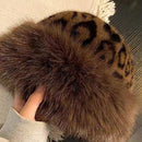 Leopard Print Mongolian Hat For Women - LuxSable