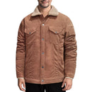 Men's Long Sleeve Lapel Corduroy Fleece-lined Jacket - LuxSable