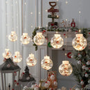 10PCS LED Christmas Curtain Lamp Fairy Snowman Wishing Ball Lamp String Christmas Window Decoration Christmas Light Room - LuxSable