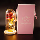 Enchanted Forever Rose Flower in Glass LED Light Christmas Decoration - LuxSable