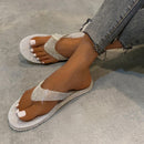 Plus-Size Womens Sequin Flip-Flops