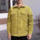 Men's Long Sleeve Lapel Corduroy Fleece-lined Jacket - LuxSable