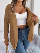 Women Casual Pocket Long Sleeve Knit Cardigan Sweater - LuxSable