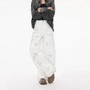 White Dirty Graffiti Machete Jeans For Women - LuxSable