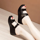 Thick Bottom Waterproof Platform Mesh Patchwork Easy Matching Wedge Sandals - LuxSable