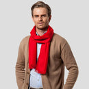 Men's Solid Color Double-sided Velvet Tassel Scarf - LuxSable