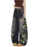 Floral Embroidered Jeans
