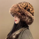 Leopard Print Mongolian Hat For Women - LuxSable