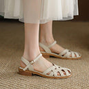Female Flat Simplicity Word Strap Closed Toe Sandals - LuxSable