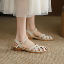 Female Flat Simplicity Word Strap Closed Toe Sandals - LuxSable