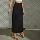 Split Satin Skirt Summer New Versatile Color - LuxSable