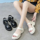 Women's Peep Toe Ankle-strap Buckle Platform Sandals - LuxSable