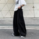 Drawstring, Straight-leg, Loose-fit, Oversized Casual Pants For Couples - LuxSable