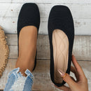 Women's Knitted Plus Size Flying Woven Breathable One Pedal Shoes - LuxSable