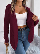 Women Casual Pocket Long Sleeve Knit Cardigan Sweater - LuxSable