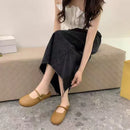 Temperament Wild Square Buckle Toe Cap Semi Slipper Soft Bottom Internet-famous Outdoors Slip-on - LuxSable
