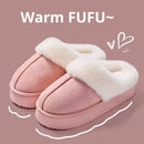 Women's Non-slip Platform Plush Cotton Slippers - LuxSable