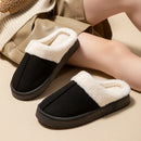 Women's Non-slip Platform Plush Cotton Slippers - LuxSable