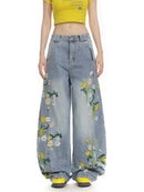 Floral Embroidered Jeans