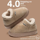 Ankle Wrap Cotton Slippers Women's Indoor Plush Thermal Non-slip Cotton-padded Shoes - LuxSable