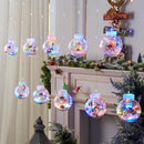 10PCS LED Christmas Curtain Lamp Fairy Snowman Wishing Ball Lamp String Christmas Window Decoration Christmas Light Room - LuxSable