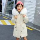 Middle And Large Children's Cotton Coats In The Long Style With Velvet Liner - LuxSable