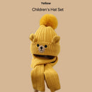 Children's Hat Set Scarf Two-piece Boys' Knitted Fleece-lined - LuxSable