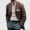 Casual Printed Double-breasted Suit Jacket For Men - LuxSable