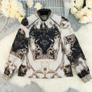 Women's Printed Long Sleeve Round Neck Slim Fit Top - LuxSable