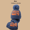 Children's Hat Set Scarf Two-piece Boys' Knitted Fleece-lined - LuxSable