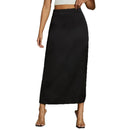 Split Satin Skirt Summer New Versatile Color - LuxSable