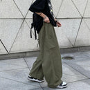 Drawstring, Straight-leg, Loose-fit, Oversized Casual Pants For Couples - LuxSable