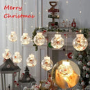 10PCS LED Christmas Curtain Lamp Fairy Snowman Wishing Ball Lamp String Christmas Window Decoration Christmas Light Room - LuxSable